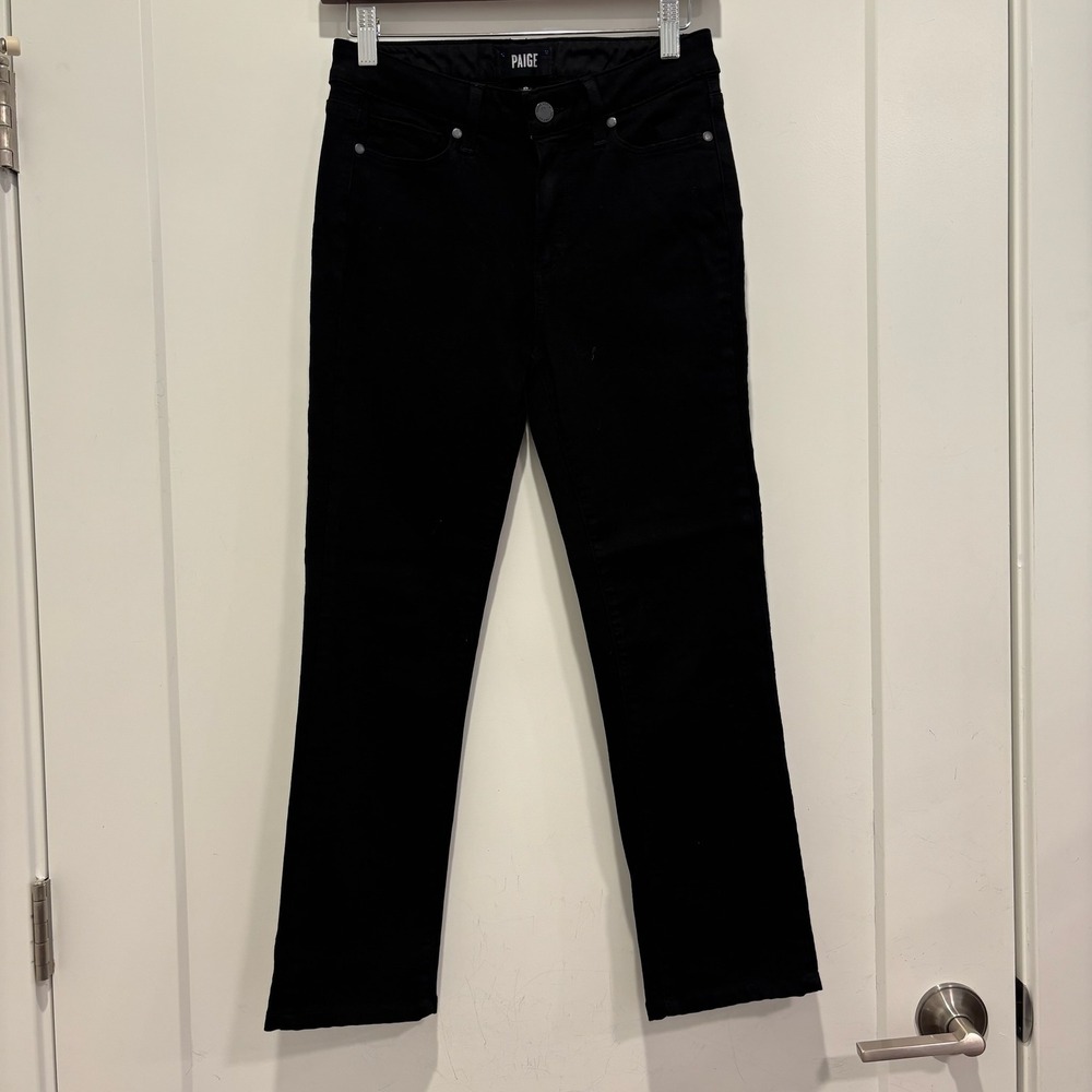 PAIGE Jacqueline Straight Black Jeans Womens Size‎ 26 Made in USA